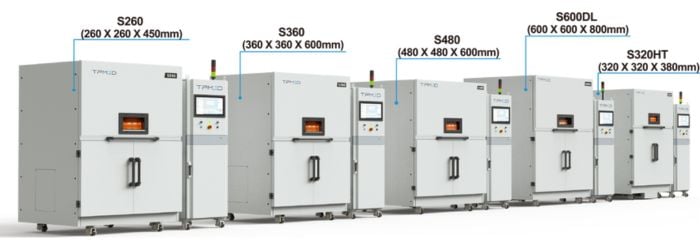 The S series including the S600DL 3D printer