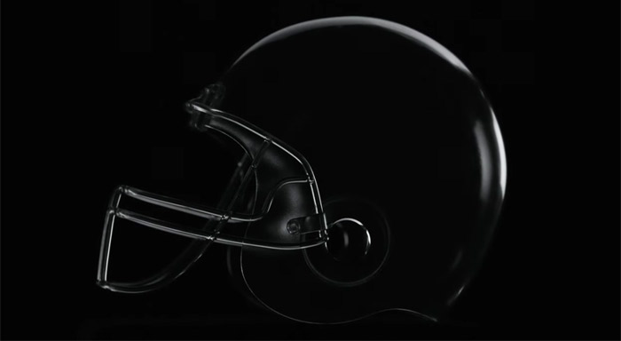 The Glass Helmet, a 3D printed helmet to see American football